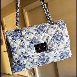 White and Blue Floral Quilted Women's Bag ALDO